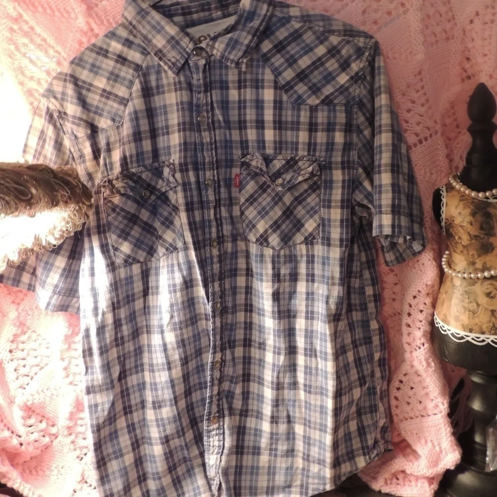 Vintage Levi's pearl snap cowboy shirt size large